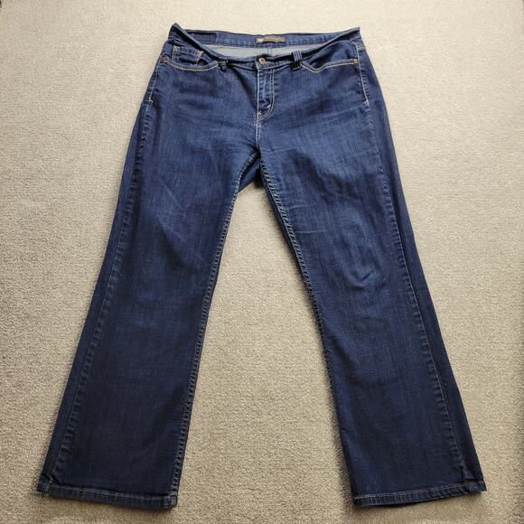 Levi's 529 Jeans Women's 32 Blue Curvy Bootcut Mid Rise Stretch Dark Wash Denim - Picture 1 of 9